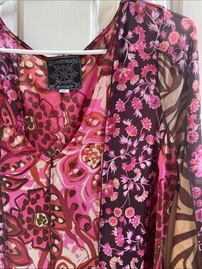 Jade by Johnny Was Floral Long Sleeve Maxi Dress floral  w slip Size xl